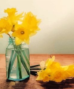 Daffodil In Glass Jar paint by numbers