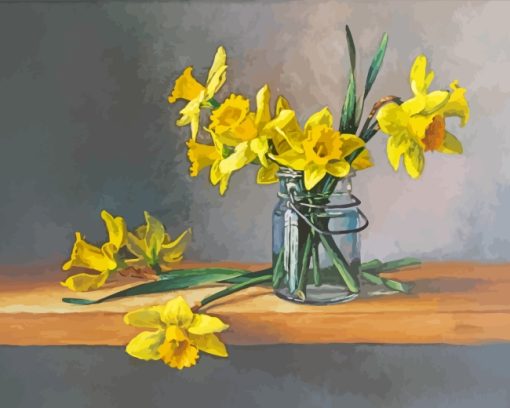 Daffodil Flowers Still Life paint by numbers