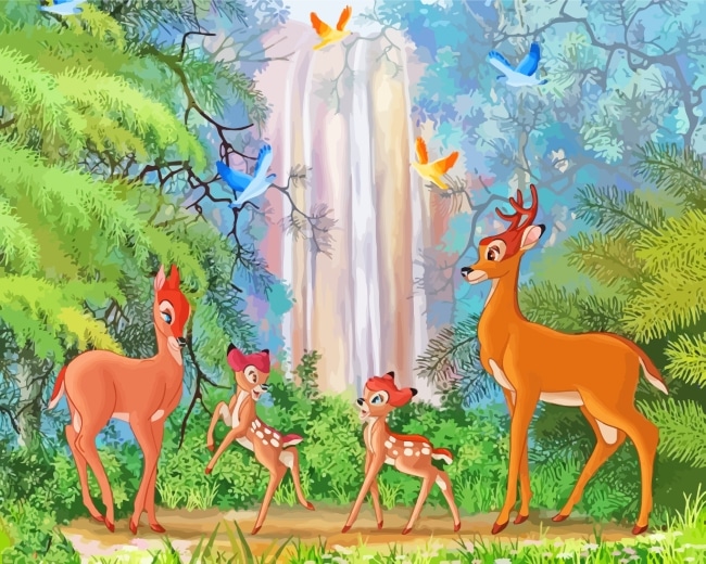 Disney Bambi Cartoons Movie paint by numbers
