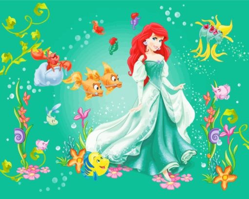 Princess Ariel Mermaid paint by numbers