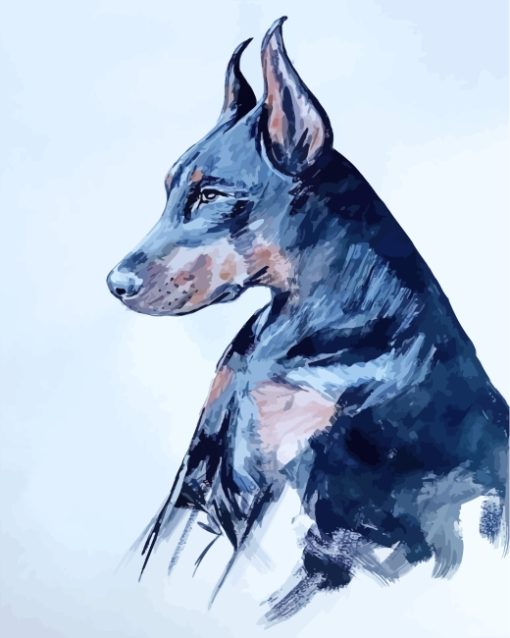 Doberman Dog Art paint by numbers