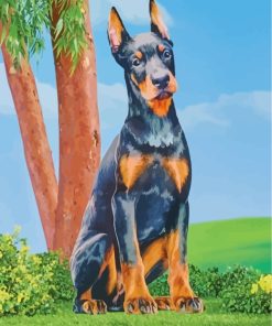 Aesthetic Doberman Dog Art paint by numbers