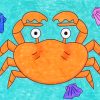 Easy Orange Crab paint by numbers