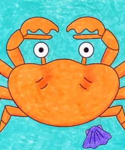 Easy Orange Crab paint by numbers