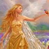 Fantasy Fairy And Bird paint by numbers