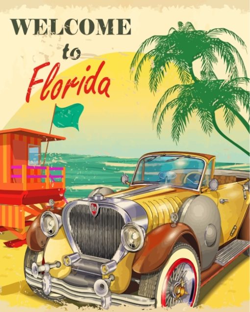 Welcome To Florida Poster paint by numbers