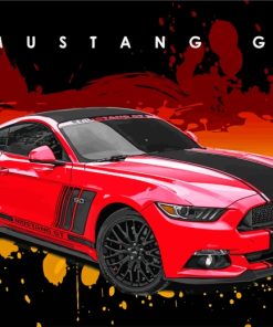 Red Ford Mustang GT paint by numbers