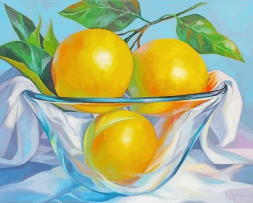 Glass Bowl Lemons paint by numbers