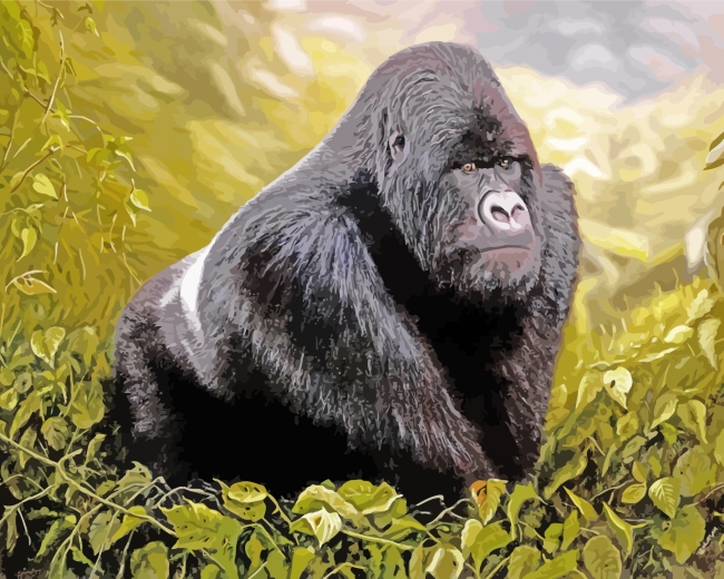 Gorilla In Jungle Paint by numbers