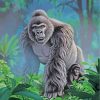 Gorilla And Baby paint by numbers