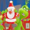 Green Grinch Cartoons paint by numbers