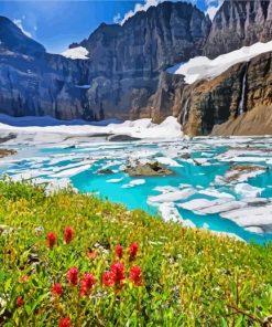 Grinnell Glacier Montana paint by numbers