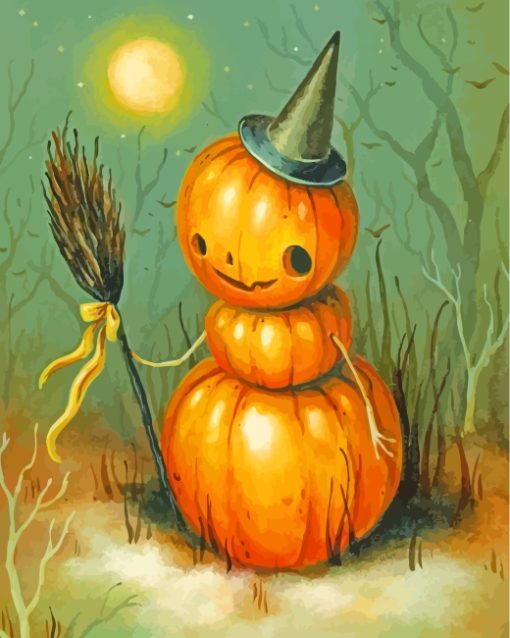 Halloween Pumpkin Man paint by numbers