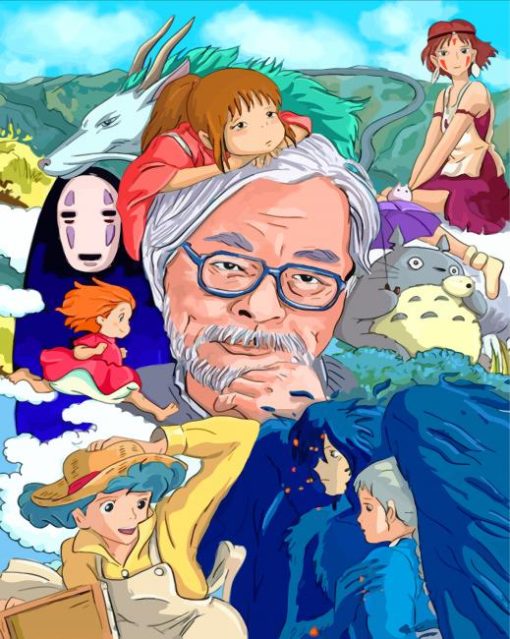 Hayao Miyazaki And His Characters paint by numbers