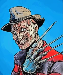 Scary Freddy Krueger paint by numbers