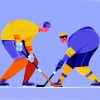 Ice Hokey Players Illustration paint by numbers