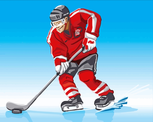 Ice Hokey Player paint by numbers