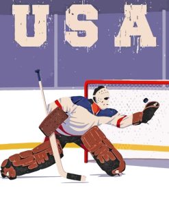 Ice Hokey Poster paint by numbers