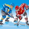 Illustration Ice Hokey Players paint by numbers