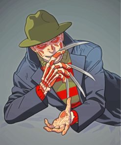 Illustration Freddy Krueger paint by numbers