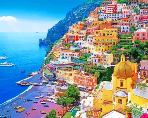 Naples Colorful Buildings paint by numbers