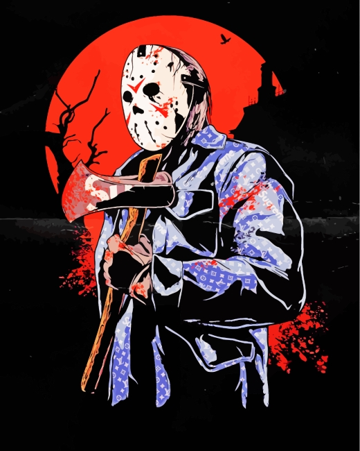 Jason Voorhees Illustration - Paint By Numbers - Canvas Paint by numbers