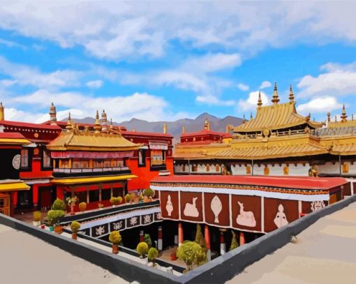 Jokhang Temple Lhasa paint by numbers