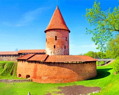 Aesthetic Kaunas Castle paint by numbers