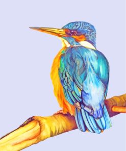 Kingfisher Bird Art paint by numbers