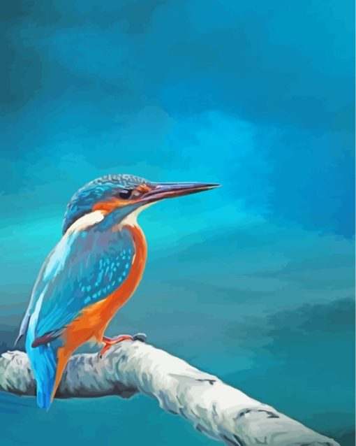 Aesthetic Kingfisher Bird paint by numbers