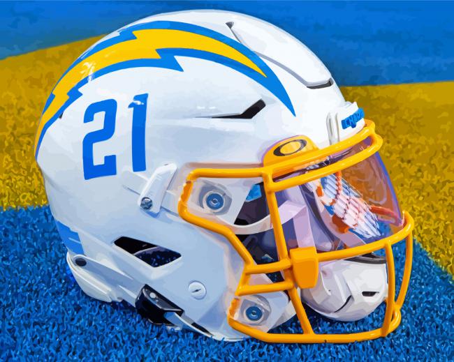 La Chargers Helmet Paint By Numbers Canvas Paint by numbers