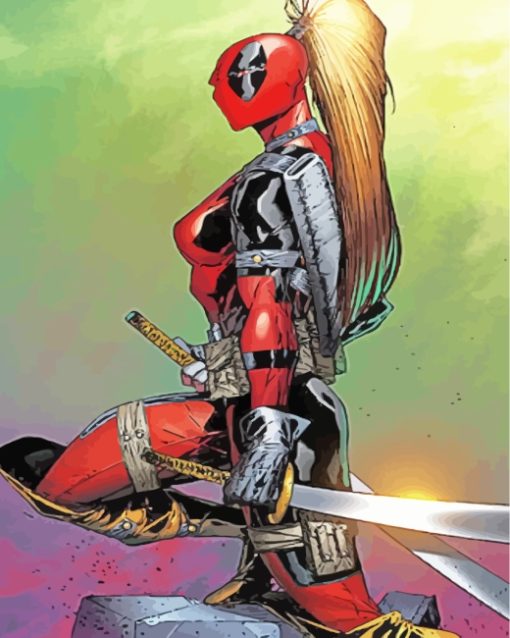 Lady Deadpool Art paint by numbers