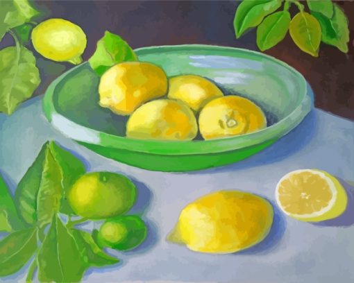 Lemons In Bowl Art paint by numbers