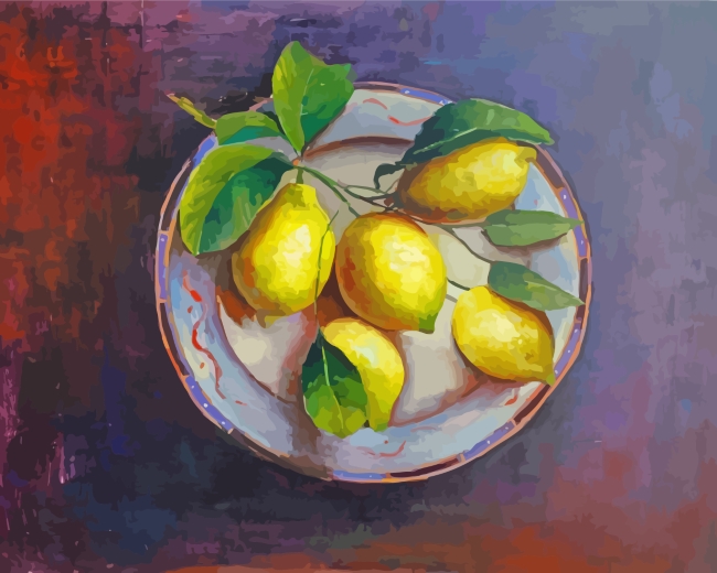 Lemons Still Life Paint By Numbers - Canvas Paint by numbers