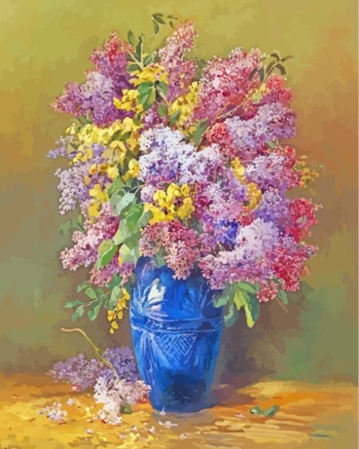 Lilacs In Blue Vase paint by numbers