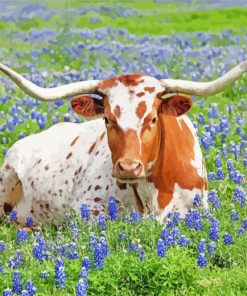 Aesthetic Longhorn Animal paint by numbers