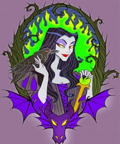 Maleficent And Her Crow paint by numbers