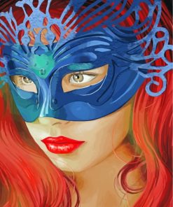 Aesthetic Masked Woman paint by numbers