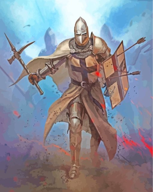 Medieval Knight Art paint by numbers