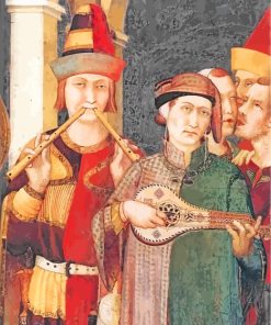 Medieval Musicians paint by numbers
