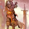 Medieval Warrior Knight paint by numbers