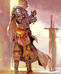 Medieval Warrior Knight paint by numbers