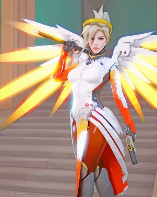 Mercy Character Overwatch paint by numbers