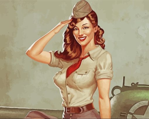 Military Woman paint by numbers