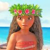 Moana Flowers Crown paint by numbers