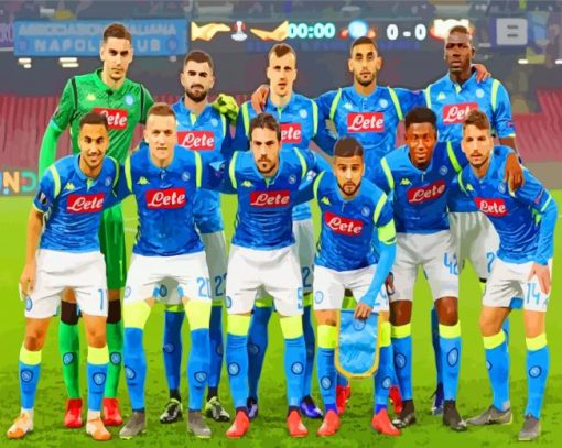 Napoli Football Team paint by numbers