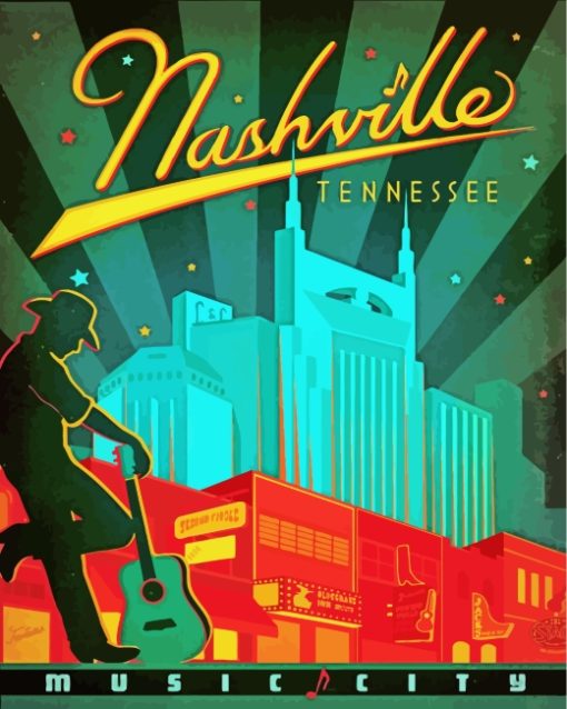 Nashville Music City paint by numbers