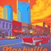Nashville Tennessee Poster paint by numbers