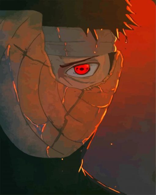 Obito With Mask Face paint by numbers