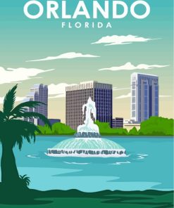 Orlando Florida Poster paint by numbers
